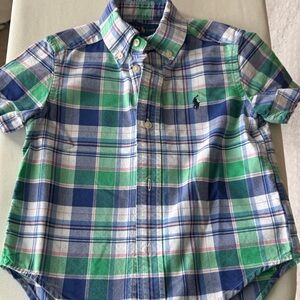 Ralph Lauren Kids Plaid Shirt in Blue and Green